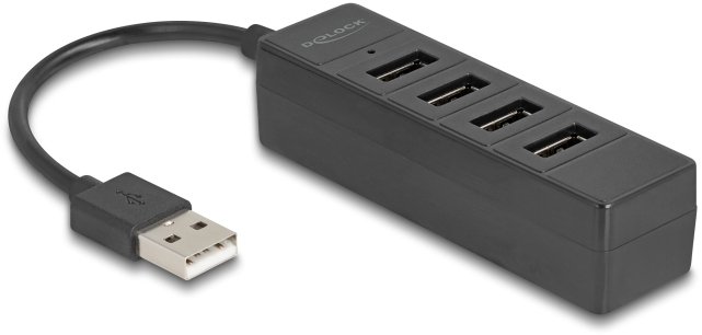 HUB USB Delock huby i koncentratory USB 2.0 Type-A 480 Mbit/s Czarny