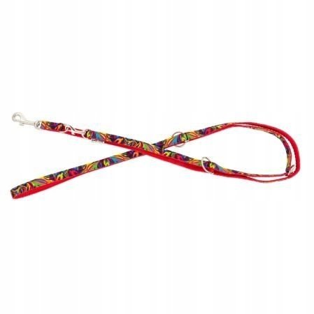 Barry King Smycz dla psa, wzór picasso, regulowana, taśma polipropylenowa, 10mm/220cm czerwony