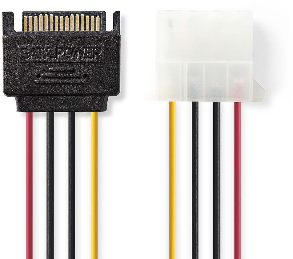 Delock Kabel wewnętrzny SATA 15-Pin Wtyczka Molex Gniazdo Złocony 0.15 m okrągły PVC Wielokolorowy Woreczek plastikowy