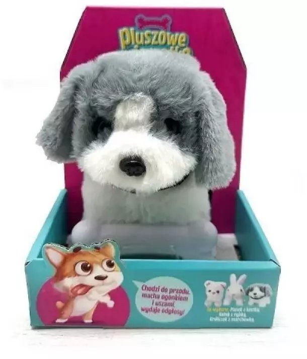 Piesek chodzący z kością