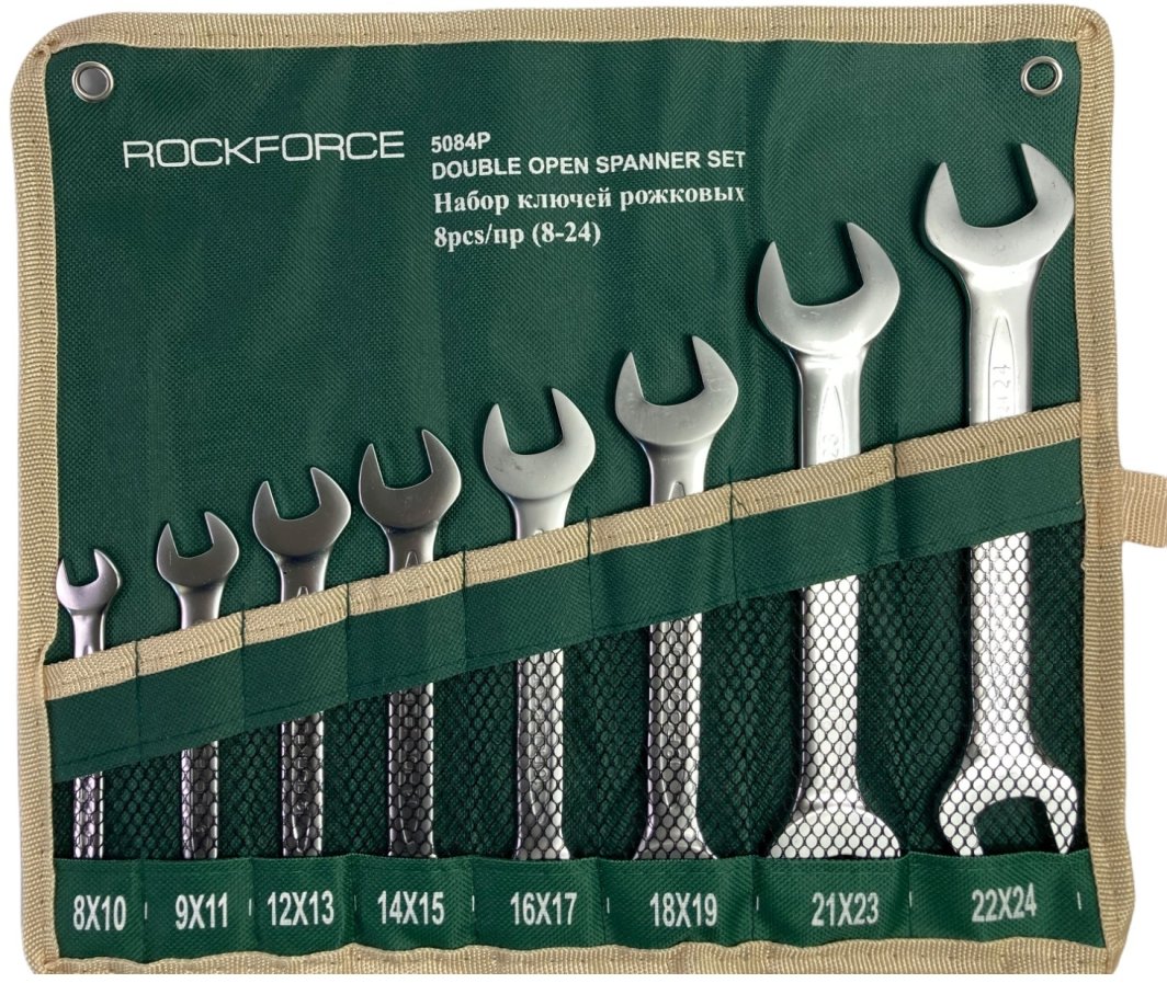 Rockforce sada plochých kľúčov 8 ks 8–24 mm Cr-V FS-50698