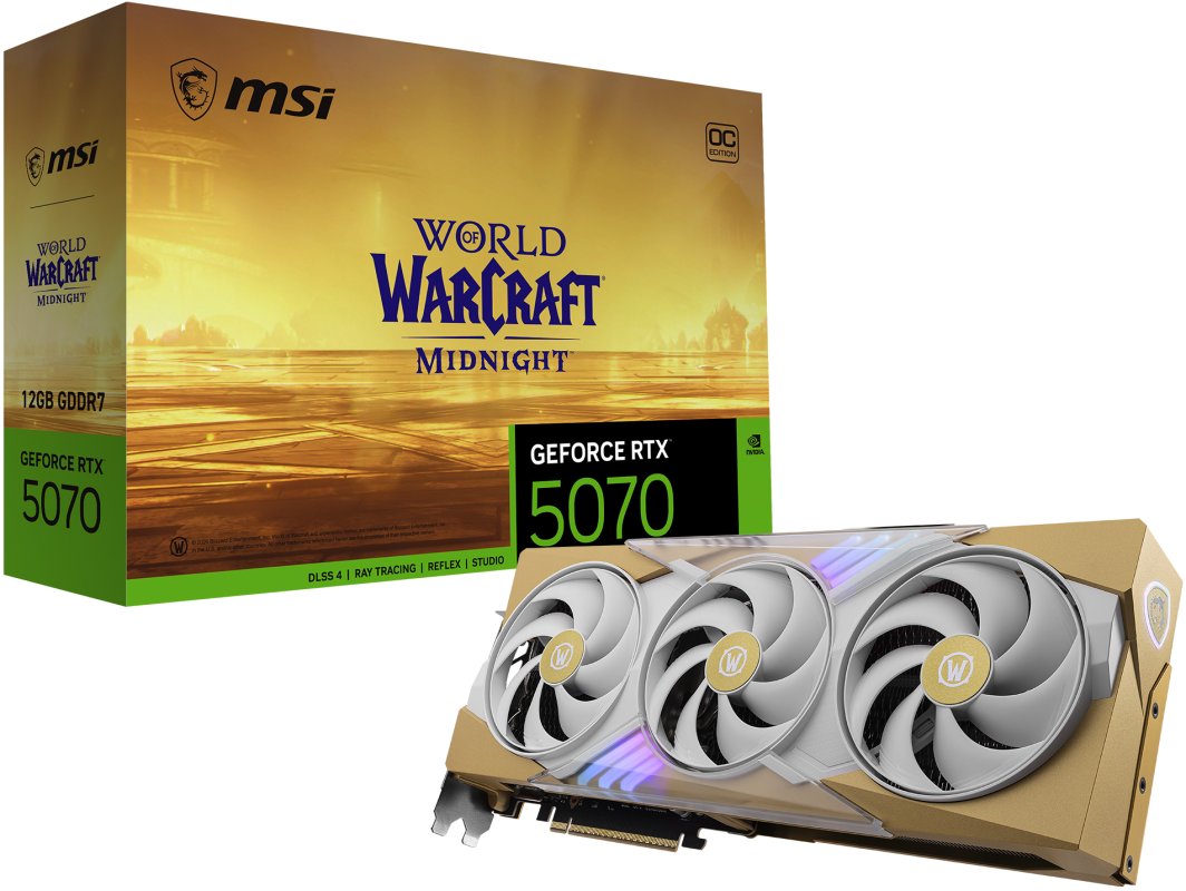 Karta graficzna MSI GeForce RTX 5070 World of Warcraft Midnight Light Edition OC 12GB GDDR7 DLSS4
