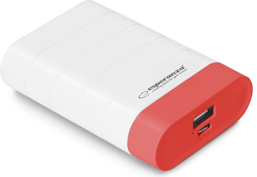 Powerbank Esperanza Graviton 4800 mAh Biało-czerwony  (EMP110WR - 5901299928394) 1