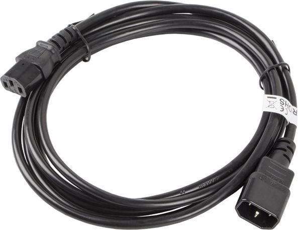 Kabel zasilający Lanberg IEC 320 C13 - C14, 3m, czarny (CA-C13E-11CC-0030-BK) 1