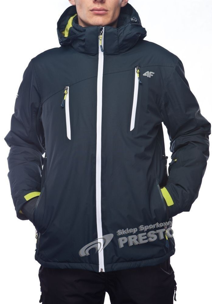 4f Kurtka męska KUMN004B 10.000 granatowo limonkowa r. XXL w 4f kurtka narciarska męska kumn004a zamek