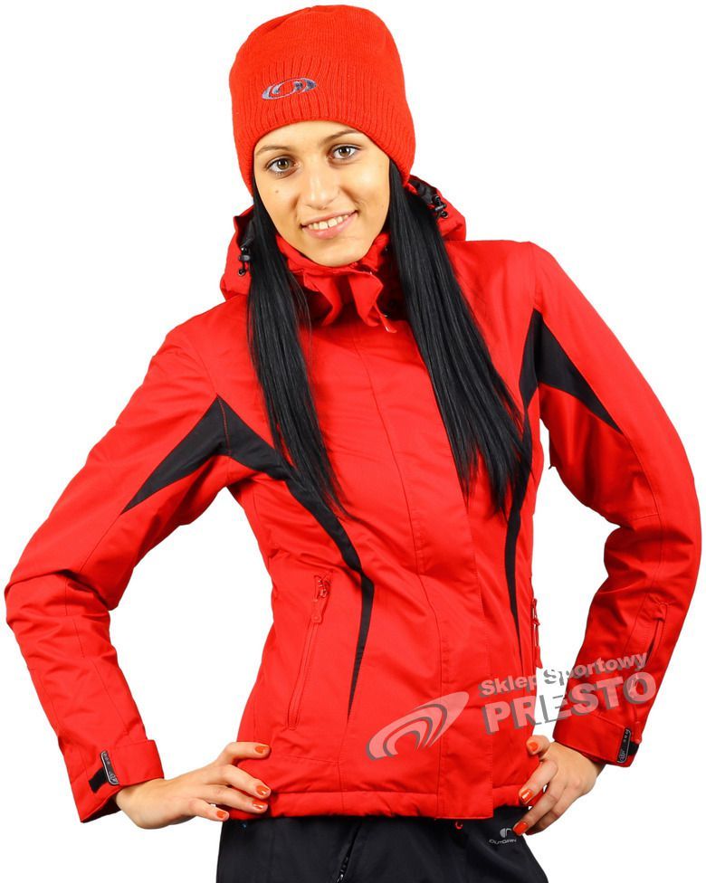 4f Kurtka narciarska damska czerwono czarna r. M (KUD203 czerwono czarna kurtka damska 4f