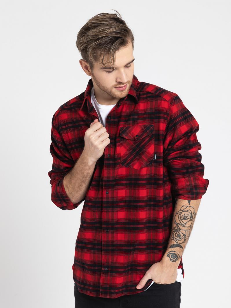Adidas Koszula męska Stretch Flannel Shirt czerwono czarna r Adidas Koszula męska Stretch Flannel Shirt czerwono czarna r
