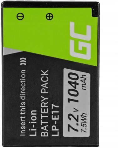 Green Cell 2x Batteria LP-E17 Da 1000mAh 7.2V Per Canon EOS 750D/760D/77D/8000D/SL2/T6i/T6s/T7i/Kiss X8i