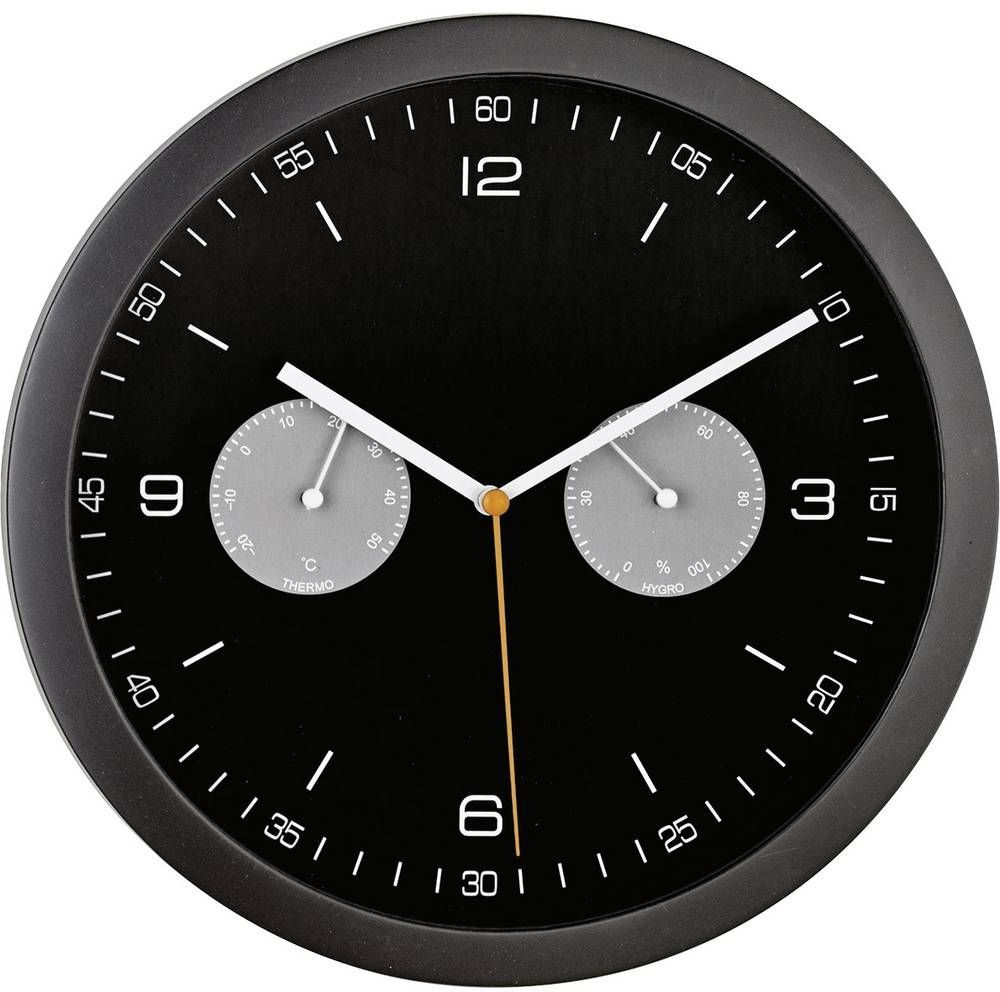 Mebus black Radio controlled Wall Clock (52825) w