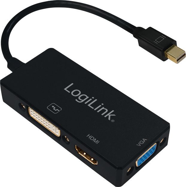 Adapter AV LogiLink DisplayPort Mini - HDMI - D-Sub (VGA) - DVI-I czarny (CV0110) 1