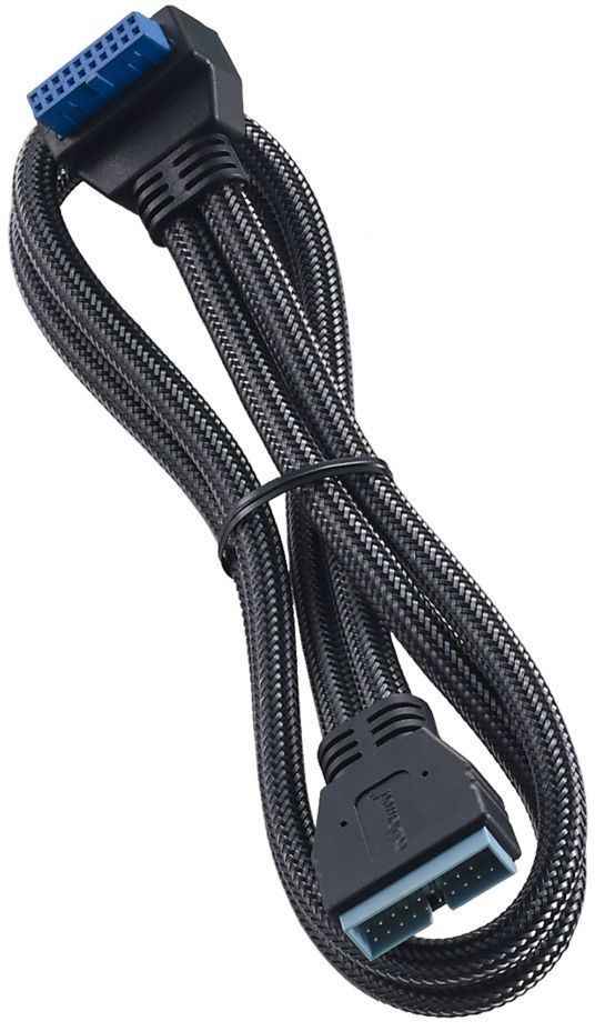 CableMod USB 19 pin - USB 20 pin, 0.5m, Czarno-biały (CM-CAB-RIU3-N50KC-R) 1