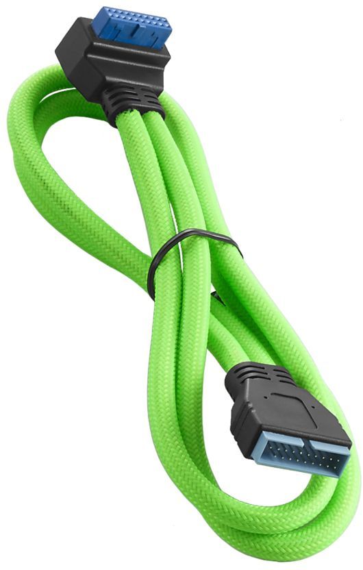 CableMod USB 19 pin - USB 20 pin, 0.5m, Zielony (CM-CAB-RIU3-N50KLG-R) 1