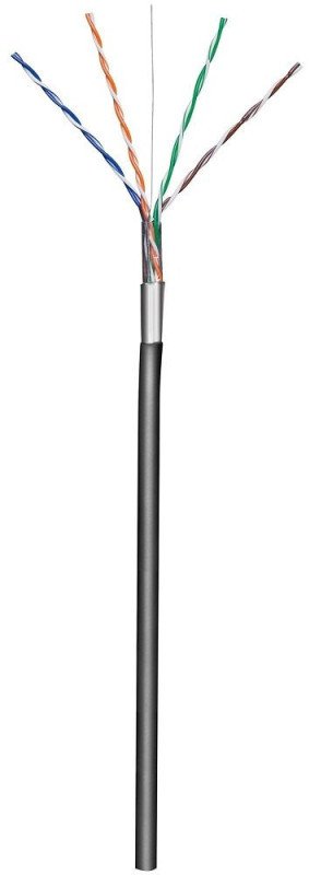 Techly Kabel Skrętka Kat 5e F/UTP Drut 305m Czarna Zewnętrzna CCA (29167) 1