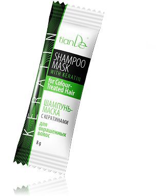 Tiande Szampon-maseczka z keratyną do włosów farbowanych 250ml 1