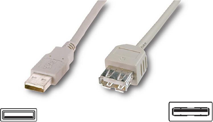 Kabel USB Digitus USB-A - 1.8 m Beżowy (AK701/2/AK701/2IMP) 1