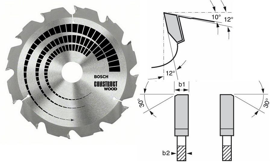 Bosch BOSCH PIŁA TARCZOWA CONSTRUT WOOD 230x2,8x30x16z B2608640635 - 2608640635 1