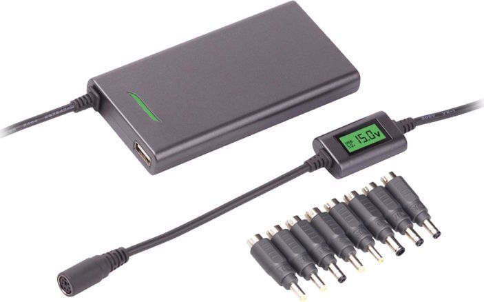 Zasilacz do laptopa Art automatyczny, uniwersalny, sieciowy 70W USB LCD - 8 końcówek AZ-70W-2 SLIM 1
