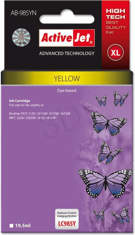 Tusz Activejet tusz AB-985YN / LC-985Y (yellow) 1