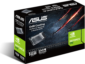ASUS EN210 SILENT/DI/1GD3/V2 LP  CARTE GRAPHIQUE GF 210 1GO DDR3 PCIe 2 X16 Faible Encombrement Dvi D Sub Hdmi