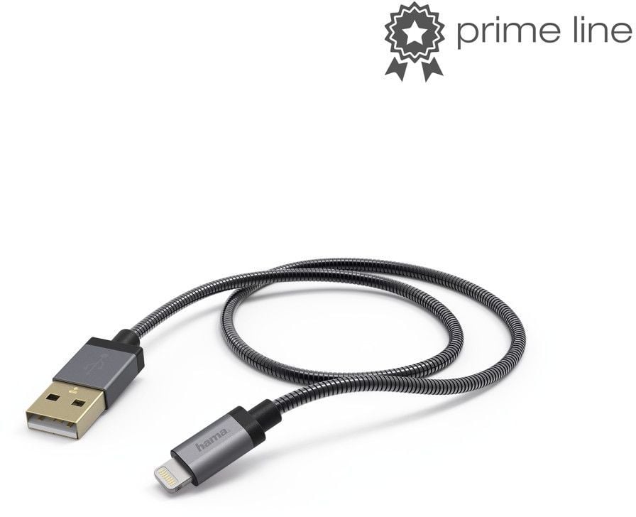 Kabel USB Hama USB-A - Lightning 1.5 m Czarny (001736260000) 1