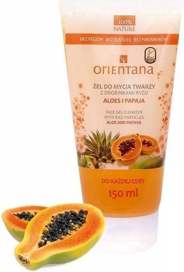 Orientana Żel do mycia twarzy z drobinkami ryżu ALOES I PAPAJA, 150ml 1
