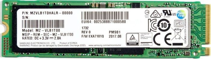 Dysk SSD Samsung PM961 256 GB M.2 2280 PCI-E x4 Gen3 NVMe (MZVLB256HAHQ-00000) 1