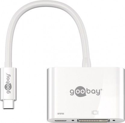 Adapter USB Goobay USB-C - DVI + USB-C Biały  (62108) 1