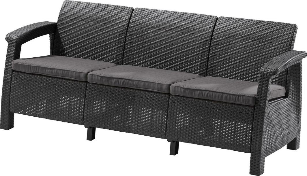 Allibert Sofa ogrodowa CORFU - grafitowa 1