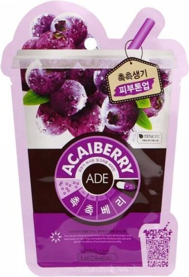 MEDIHEAL Vita Acaiberry Mask Maska energetyzująco-tonizująca z jagodami acai 20 ml 1