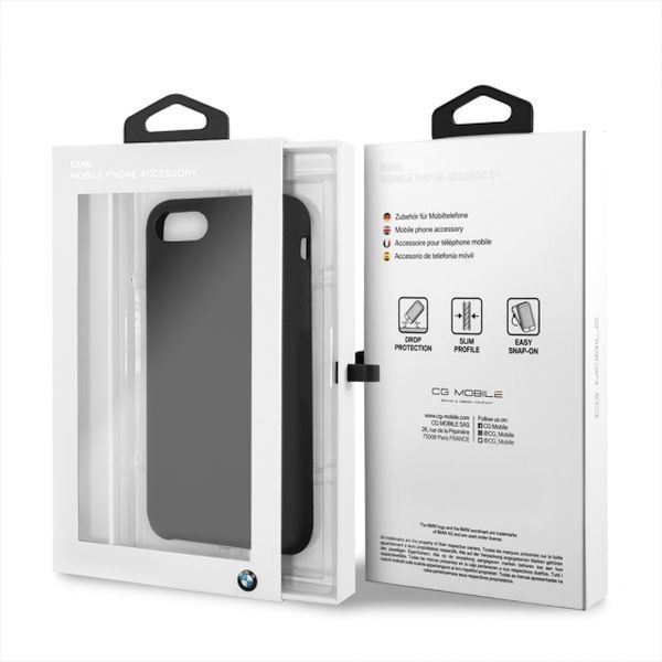 BMW Etui hardcase BMW BMHCI8SILBK iPhone 7/8 czarny/black Silicone 1