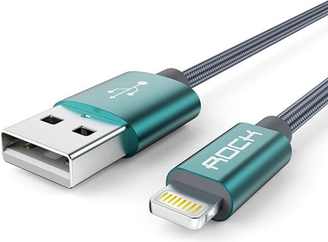Kabel USB Rock USB-A - Lightning 1.8 m Zielony (29564-uniw) 1
