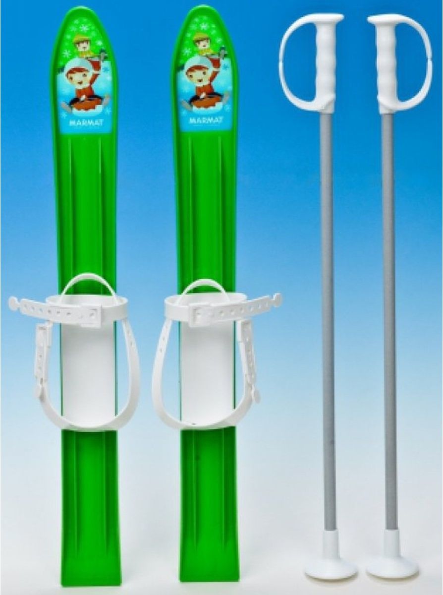 Victoria Sport Narty plastikowe z kijami zielone 60cm Skleppresto.pl