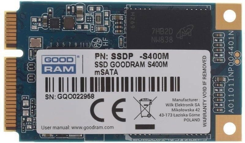 Dysk SSD GoodRam 60 GB mSATA SATA III (SSDPR-S400M-060) 1