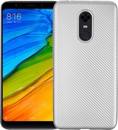 Etui Carbon Fiber Xiaomi Redmi 5 Plus srebrny/silver 1