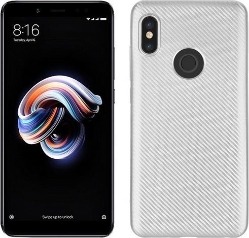 Etui Carbon Fiber Xiaomi 6X/A2 srebrny /silver 1