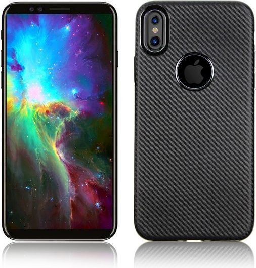 Etui Carbon Fiber iPhone X czarny/black 1
