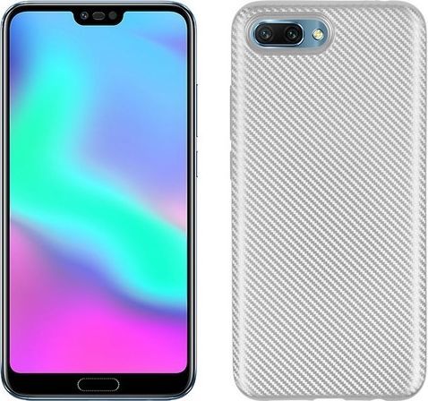 Etui Carbon Fiber Huawei Honor 10 srebrn y/silver 1