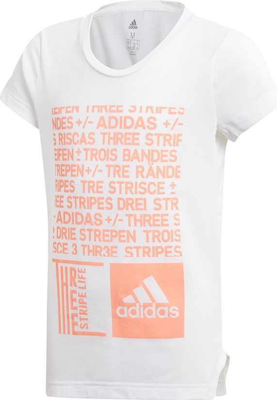 ADIDAS koszulka dziecięca krótki rękaw biała 140