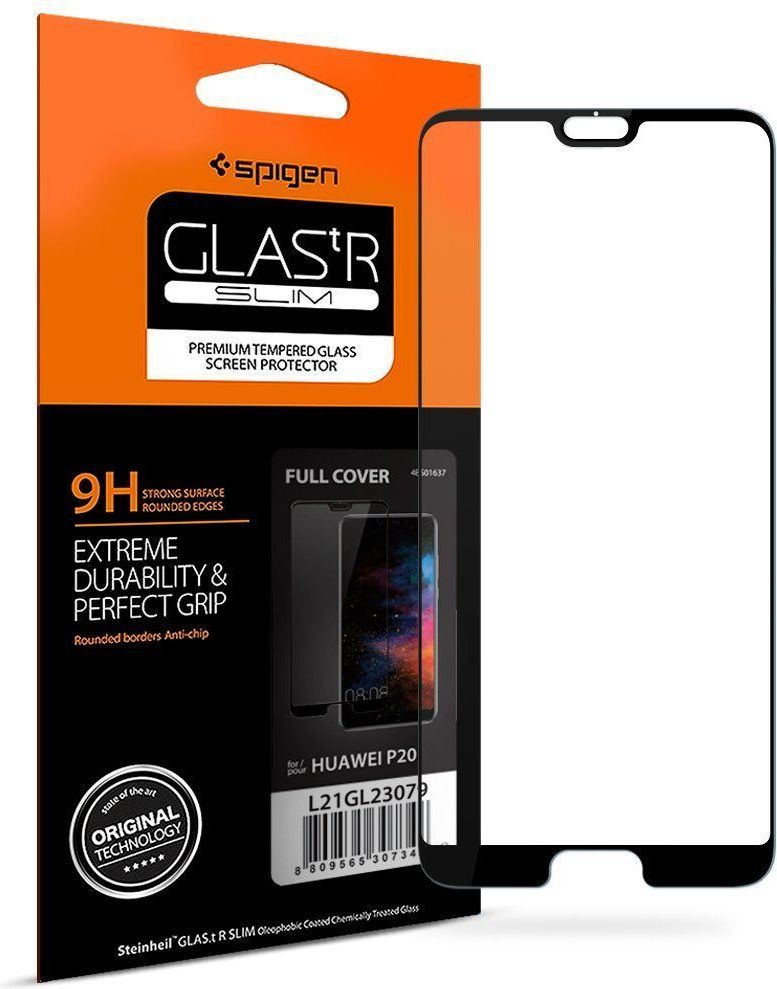 Spigen SZKŁO HARTOWANE SPIGEN GLASS FC HUAWEI P20 PRO BLACK 1