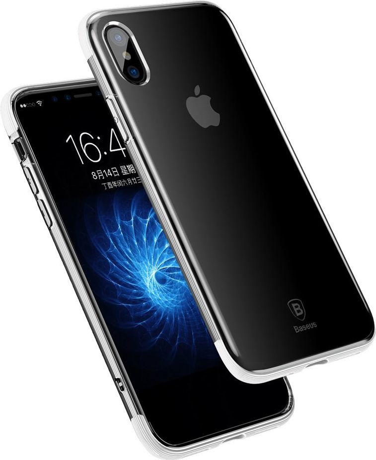 Baseus Etui iPhone X Baseus Armor Case przezroczysty pokrowiec z wzmocnioną ramką biały 1