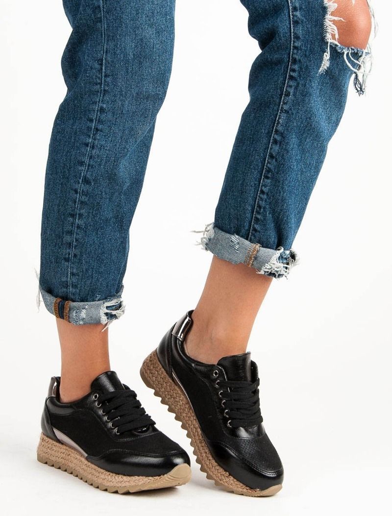 Bestelle Buty Damskie Wiązane Czarne r.38 1