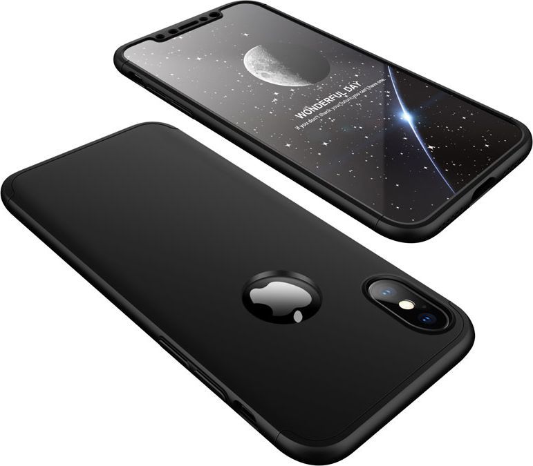 Hurtel 360 Protection etui na całą obudowę przód + tył iPhone X czarny 1