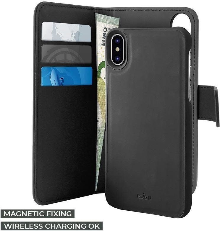 Puro Etui Wallet Detachable iPhone Xs Max czarne 1