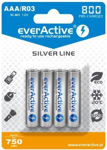 EverActive Akumulator Silver Line AAA / R03 800mAh 4 szt. 1
