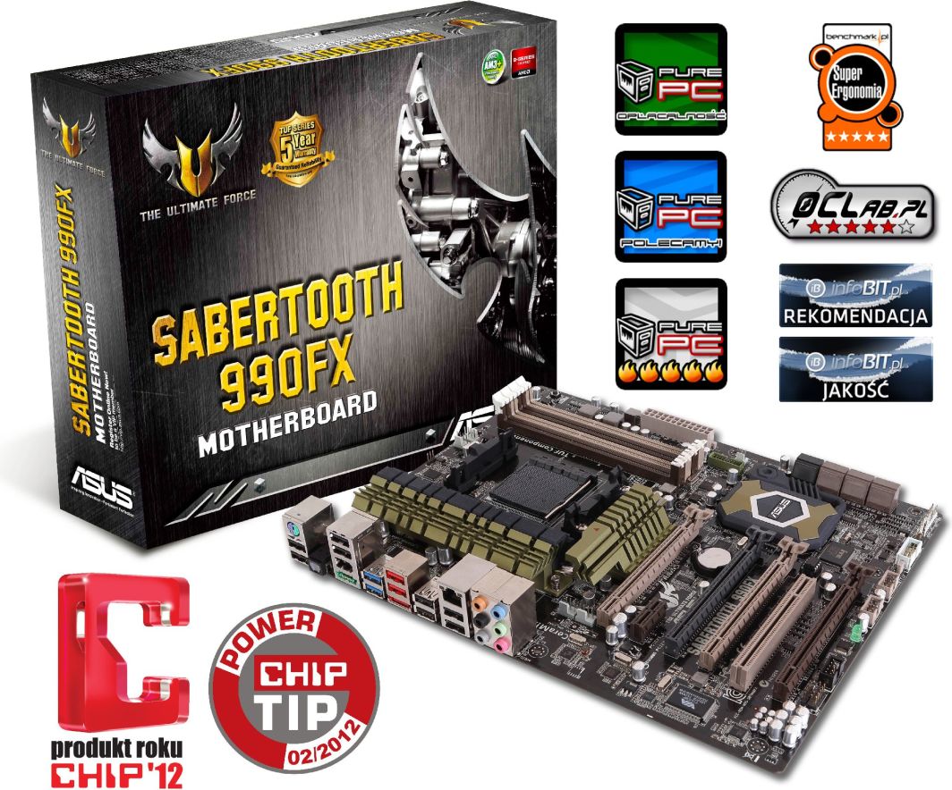 Asus SABERTOOTH 990FX R2.0 AMD 990FX (4xPCX/DZW/GLAN/SATA3/USB3/RAID