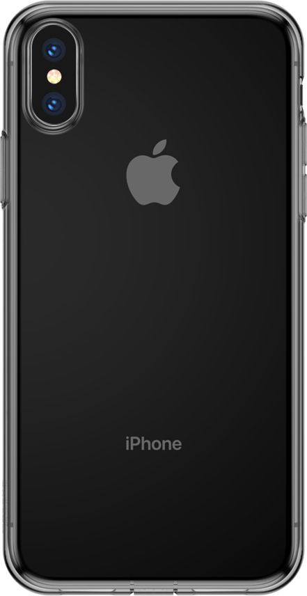 Baseus Baseus Simplicity żelowe etui pokrowiec z zatyczką na port ładowania iPhone XS / X przezroczysty czarny (ARAPIPH58-A01) 1