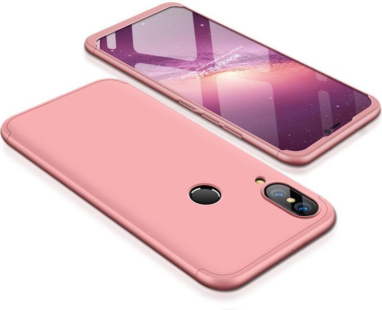 Hurtel 360 Protection etui na całą obudowę przód + tył Huawei P20 Lite różowy 1