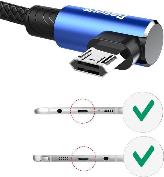 Kabel USB Baseus Kabel Baseus MVP kątowy micro usb 1m niebieski CAMMVP-A03 3