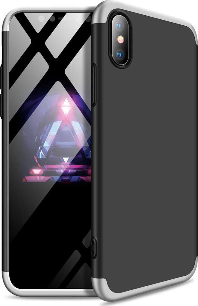 Hurtel 360 Protection etui na całą obudowę przód + tył iPhone XS Max czarno-srebrny 1