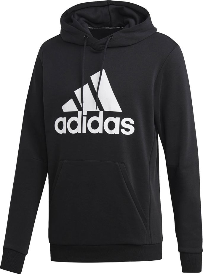 Bluza ADIDAS kangurek CZARNY biała czarna czarno L Zdjęcie